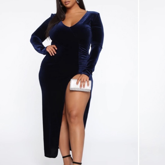 Fashion Nova Dresses & Skirts - Sexy Navy Velvet Dress
